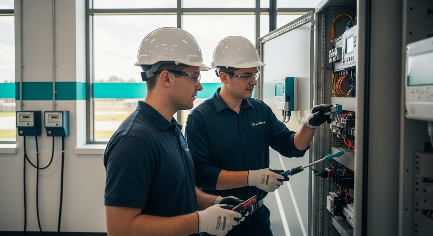 elektriker betrieb sicherheit teamwork elektriker betrieb sicherheit teamwork