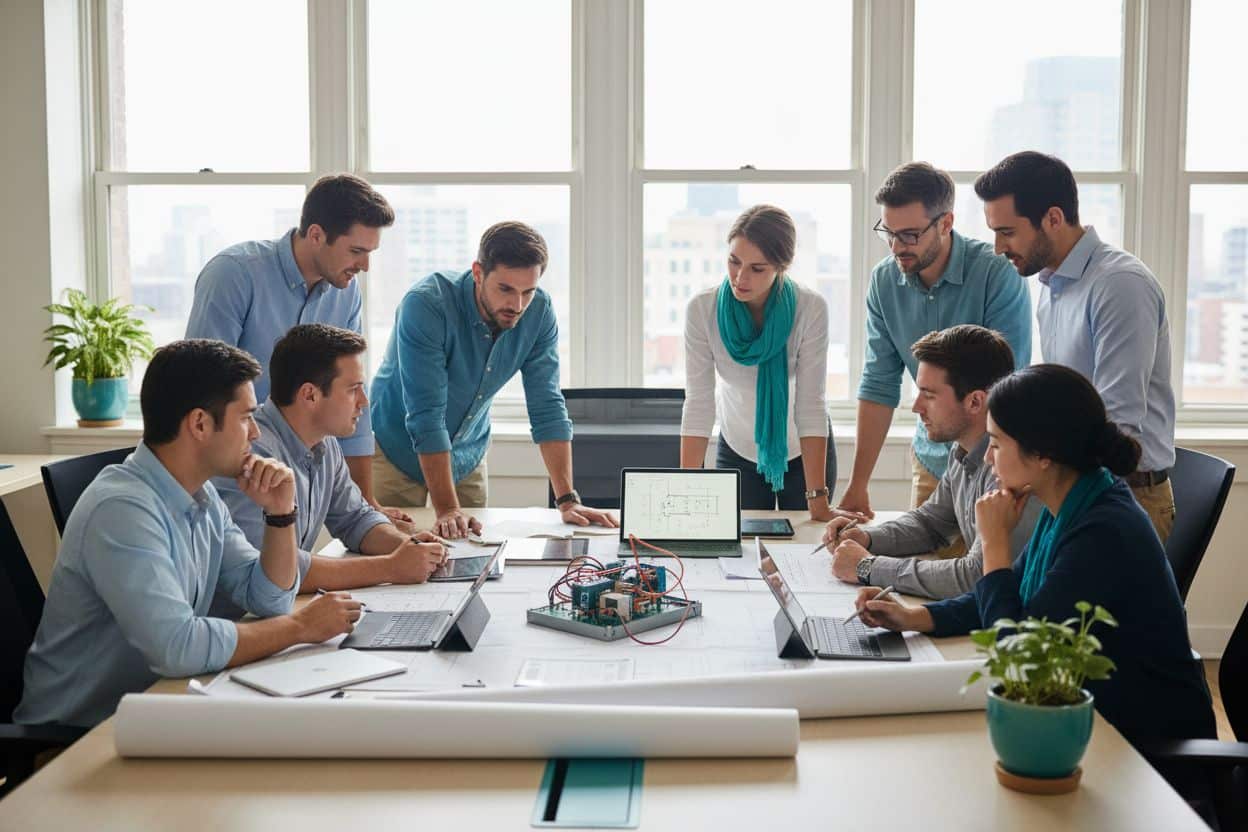 Elektrotechnik Fachkräfte Teamarbeit Elektrotechnik Fachkräfte Teamarbeit