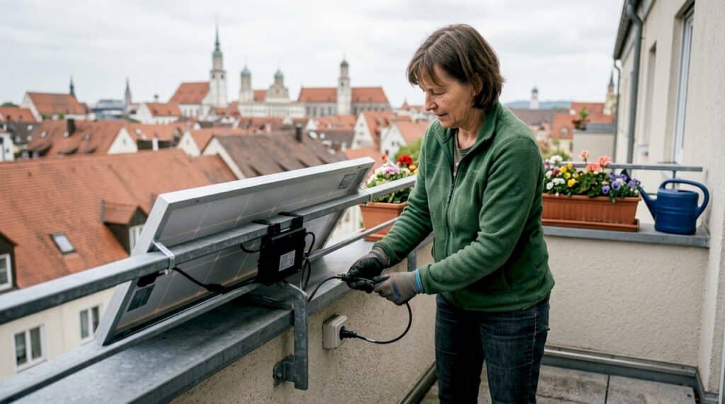 Photovoltaik in Augsburg: So nutzen Sie Solarenergie optimal 1 Augsburger Hausbesitzer rüstet seinen Balkon mit Solaranlage aus