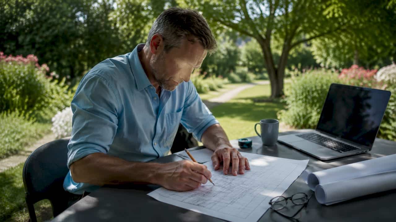 Ein Techniker entwirft direkt am Arbeitsplatz eine neue Beleuchtungslösung.