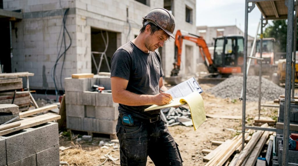 Der Bauherr kontrolliert vor Ort anhand einer Checkliste die Elektroinstallation.