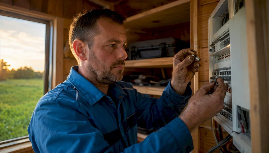 Sicherungen wechseln: Schritt für Schritt zur Lösung 1 Ein Mann wechselt eine kaputte Sicherung im Verteilerkasten aus.
