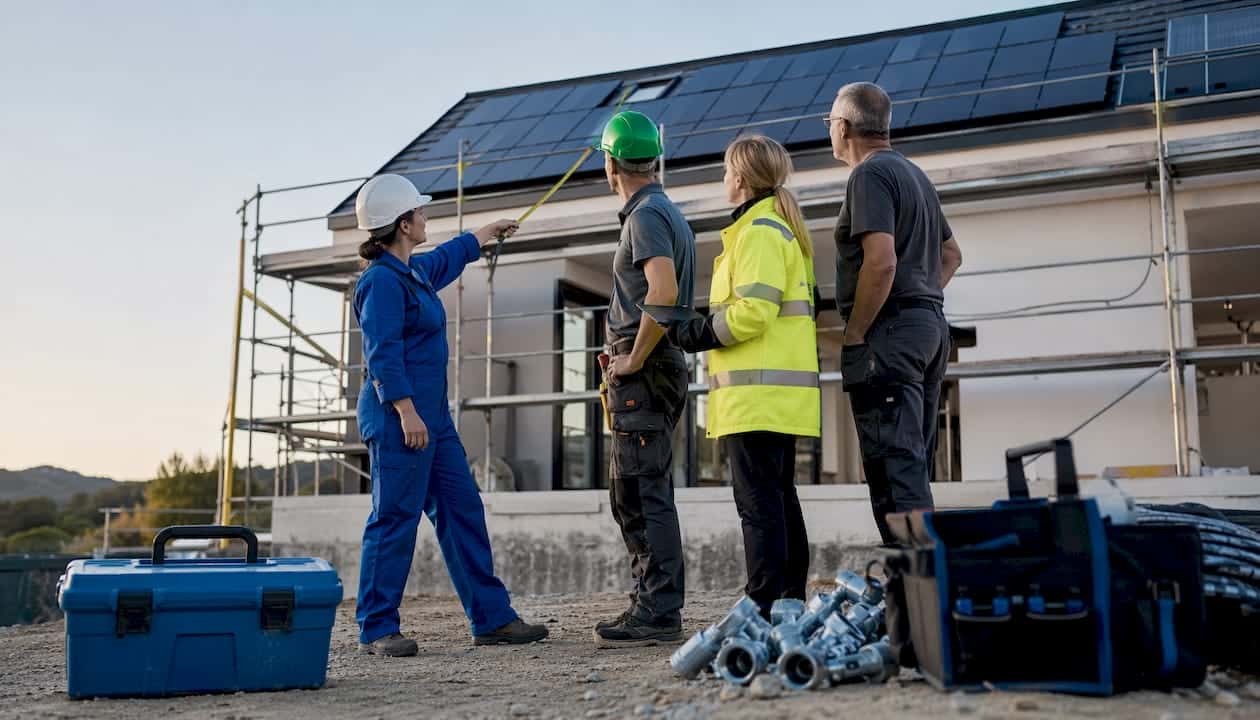 Unser Team sorgt vor Ort für die reibungslose Umsetzung der Photovoltaik-Anlage und stimmt alle Abläufe optimal aufeinander ab.