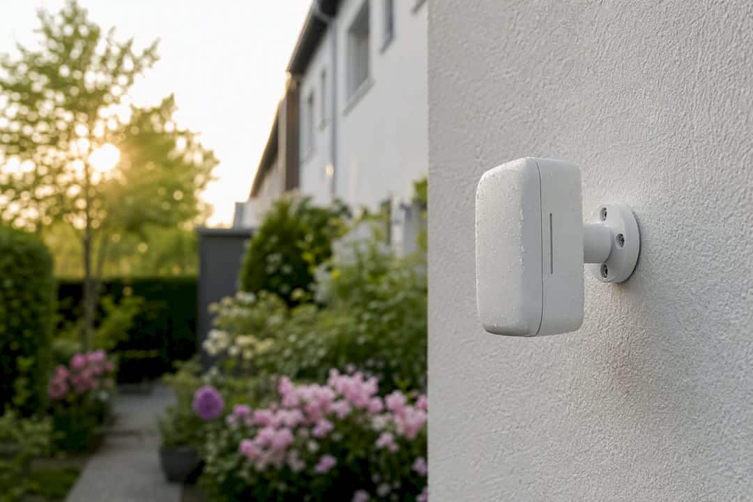 Outdoor-Smart-Home-Sensor an der Wand