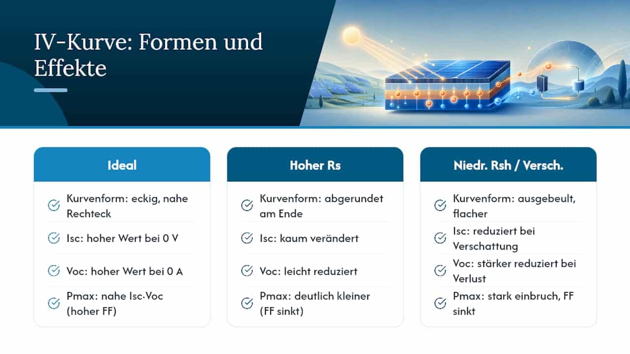 Diagramm der IV-Kennlinie einer Solarzelle