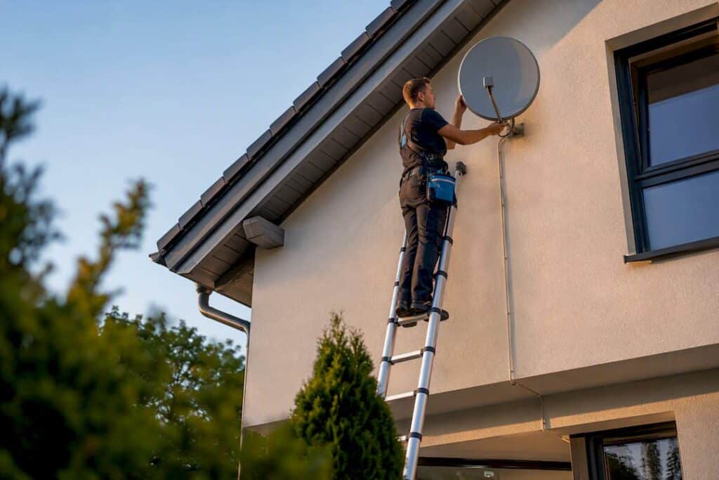 295–955 €: Was Privathaushalte wirklich für Sat-Anlageninstallation zahlen 6 Professionelle Installation einer Satellitenschüssel am Haus
