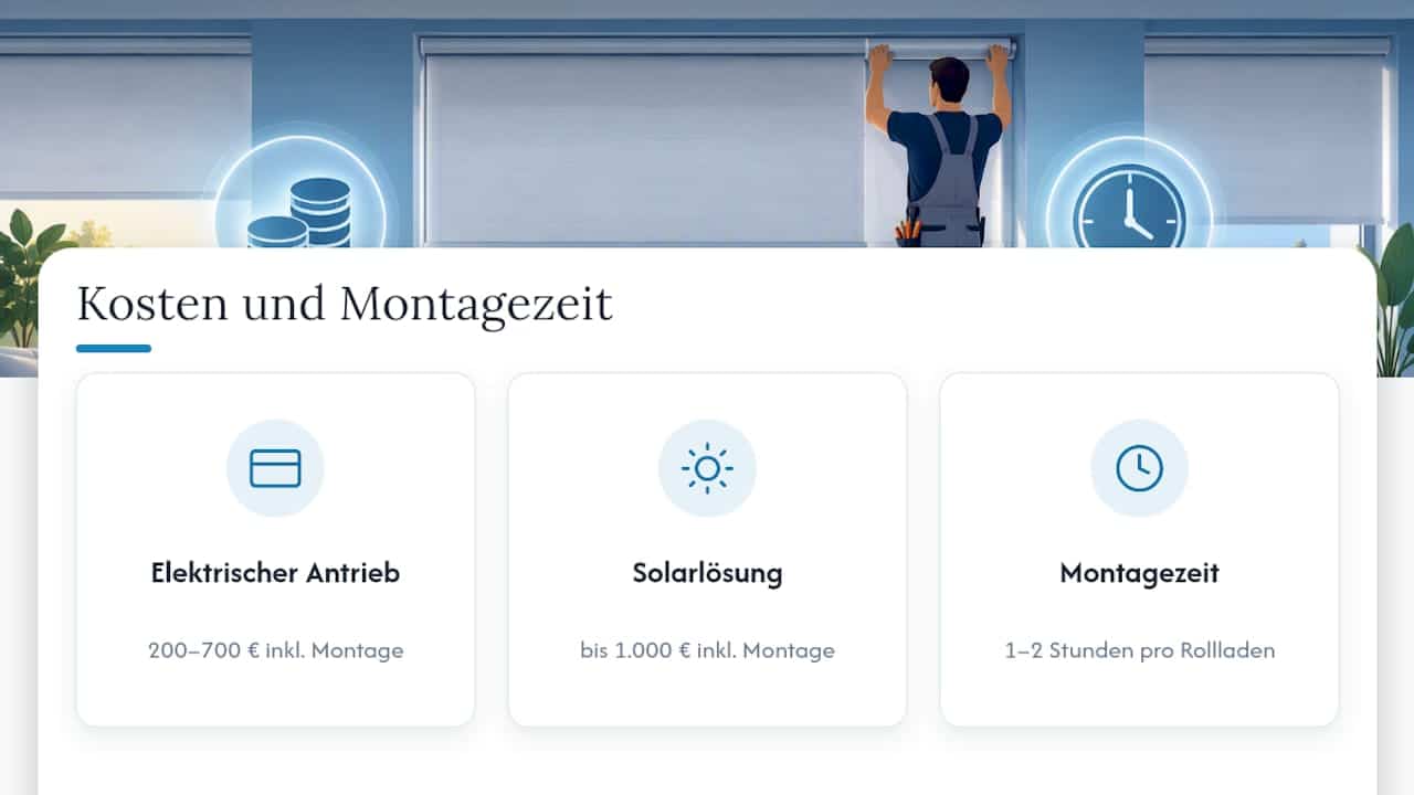 Innenrollo elektrisch nachrüsten: Schnell prüfen, clever nachrüsten 1 Kosten und Montagezeit im Vergleich