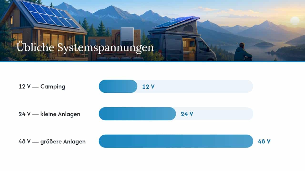 Welche Batterie und Systemspannung passen zu Ihrer Anlage? — overview diagram