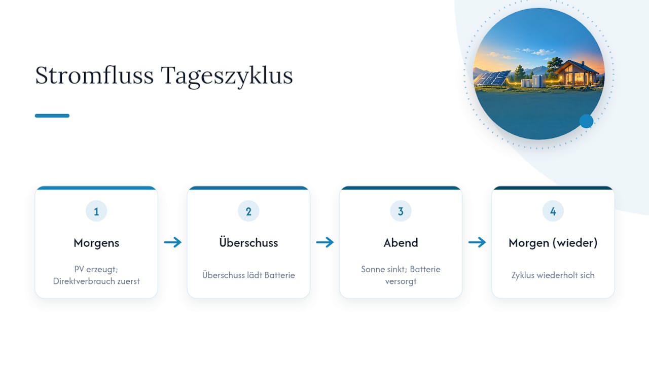Wie fließt der Strom durch eine Inselanlage? — overview diagram