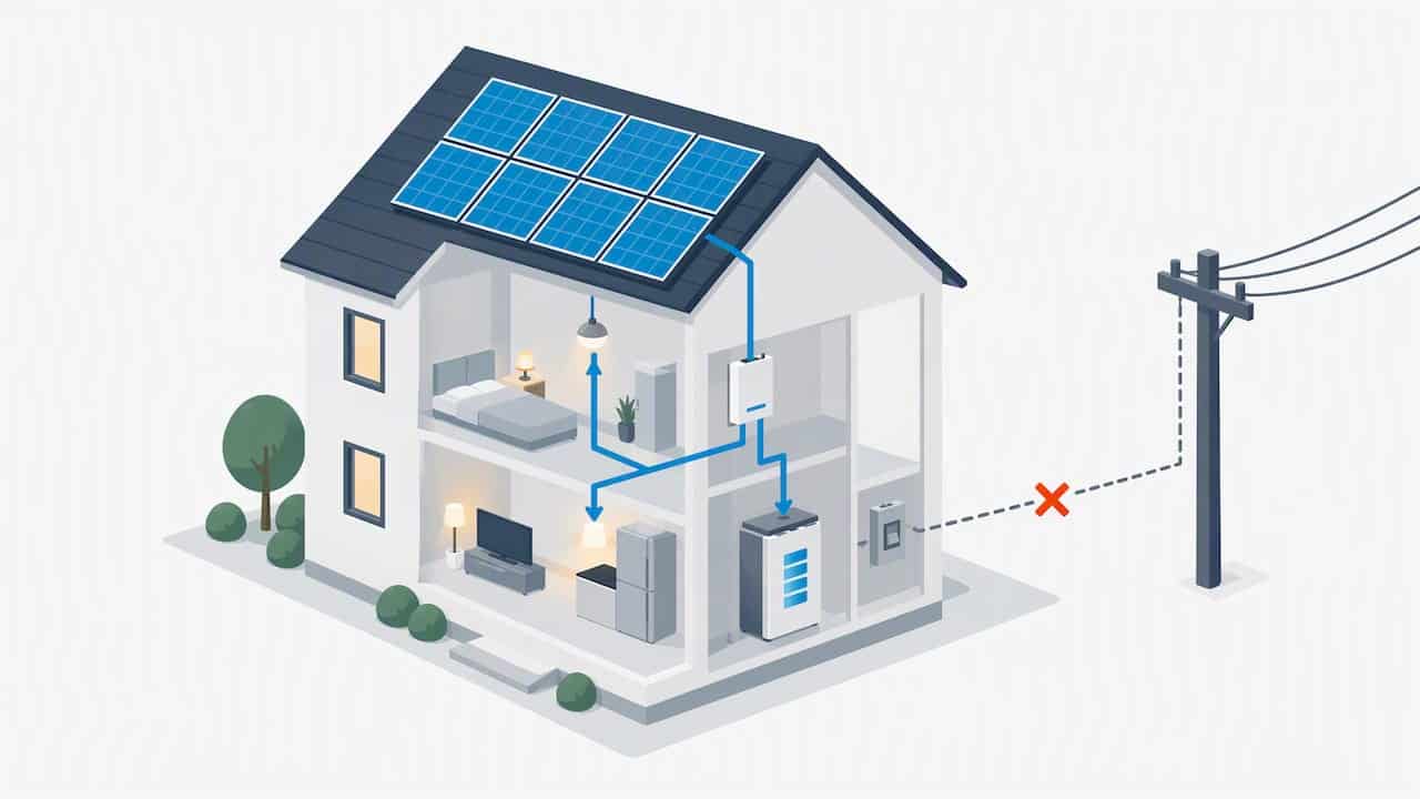 Photovoltaikanlage und Batteriespeicher im Notstrombetrieb